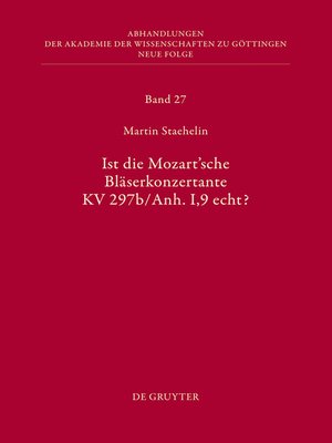 cover image of Ist die sogenannte Mozartsche Bläserkonzertante KV 297b/Anh. I,9 echt?